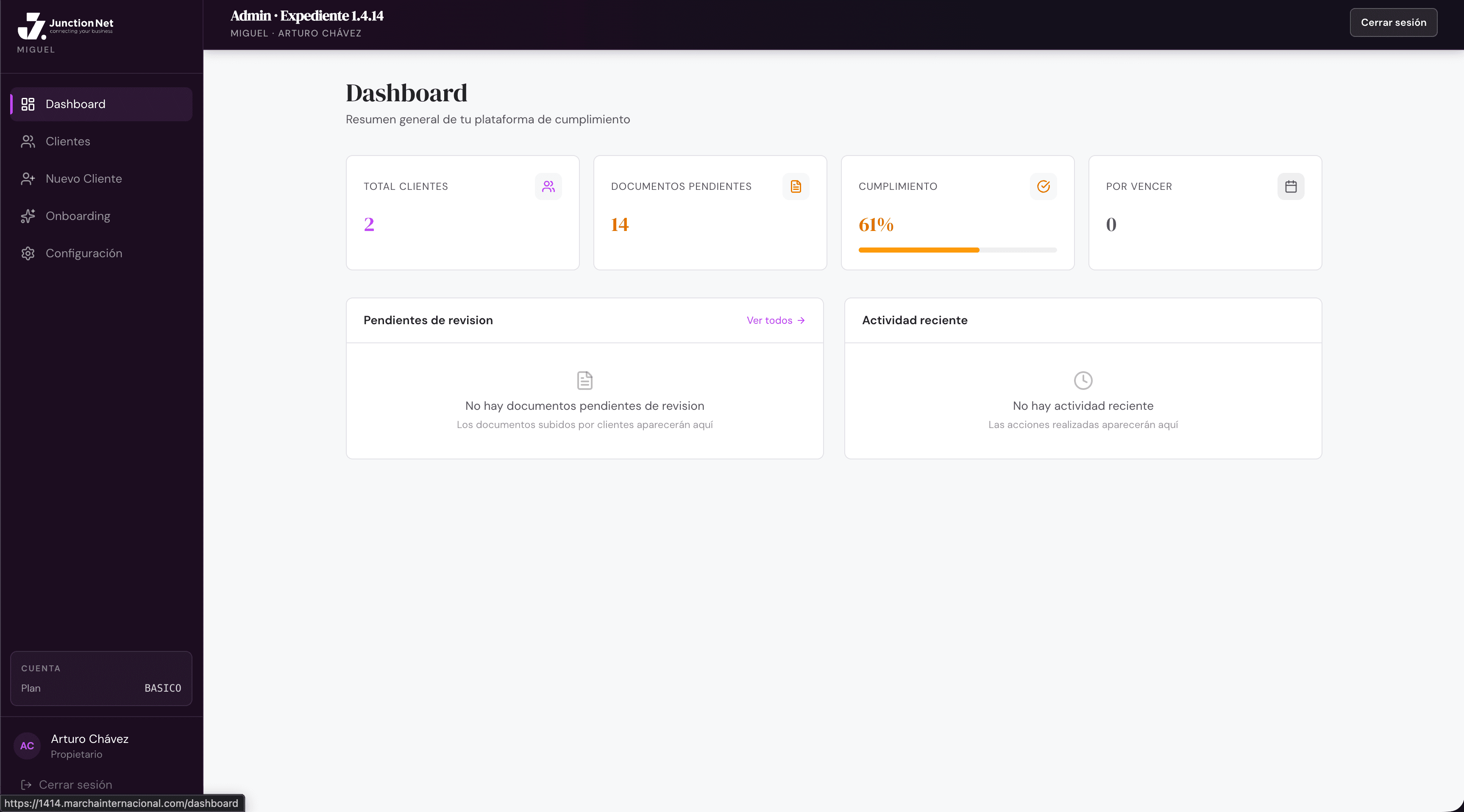 Dashboard de la Plataforma SAPI